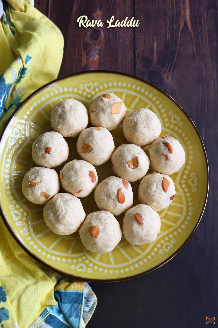 rava laddu in a plate