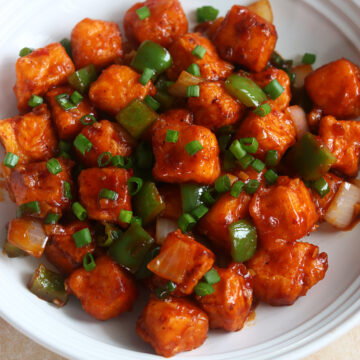 Chilli Paneer Recipe (Dry & Gravy) - Sharmis Passions