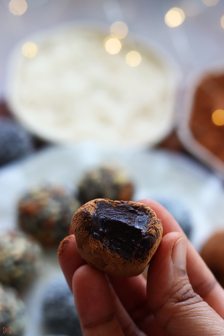 chocolate truffles inside