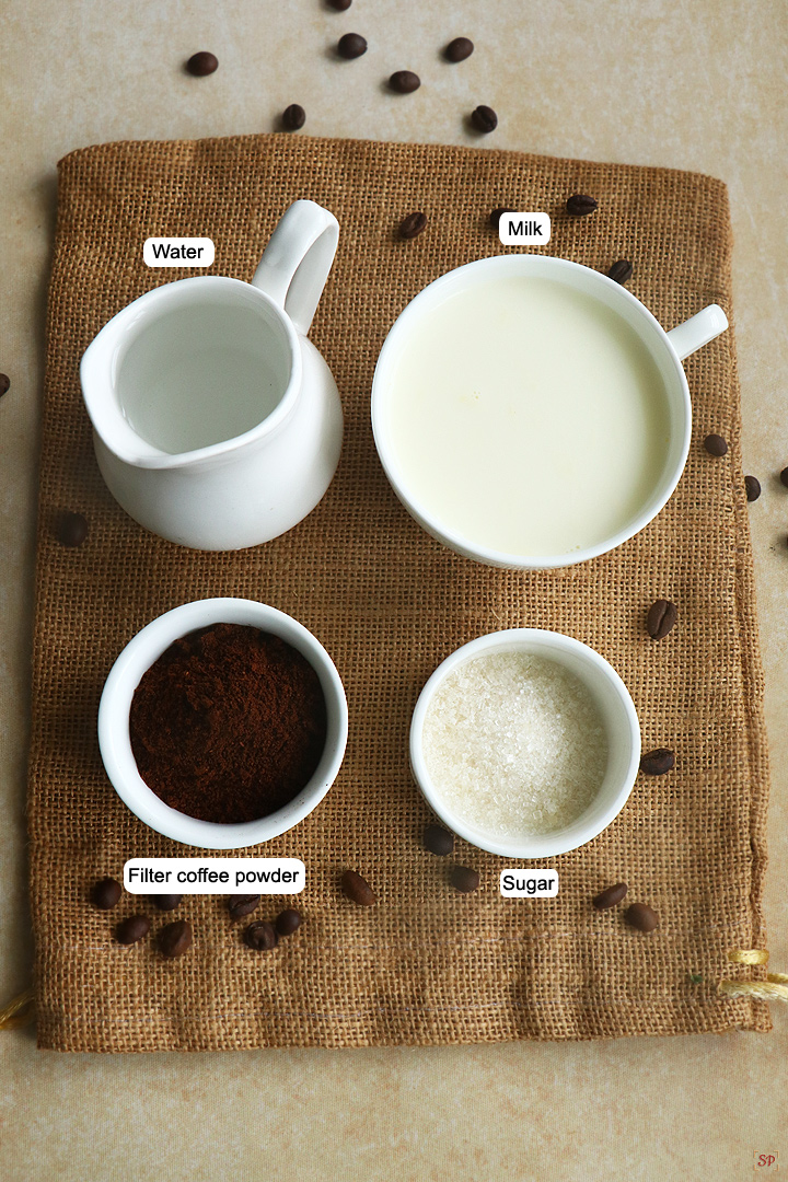 ingredients needed to make filter coffee