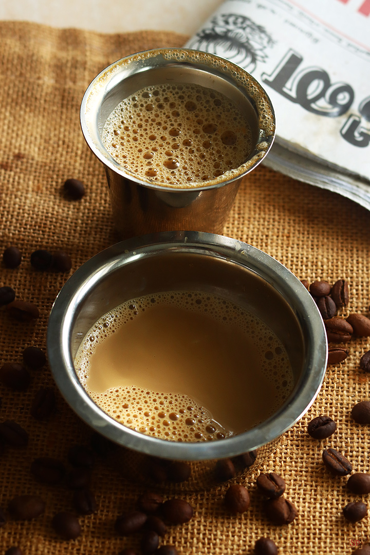 filter coffee served in a dabarah tumbler set