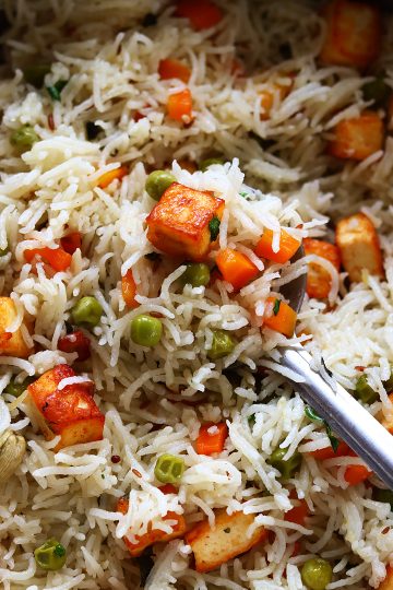 Paneer Pulao Recipe | Paneer Rice Recipe - Sharmis Passions