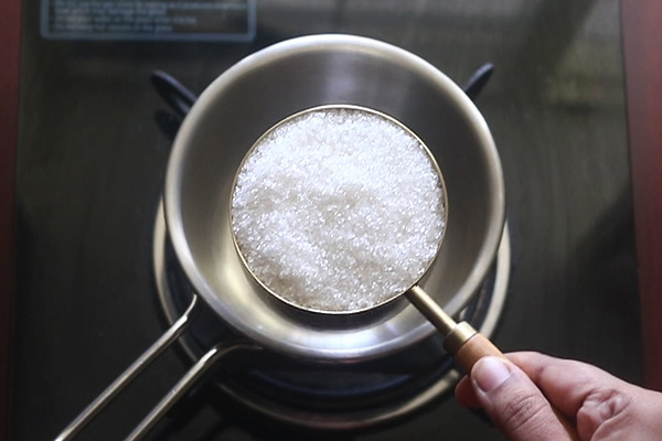 add sugar to a pan
