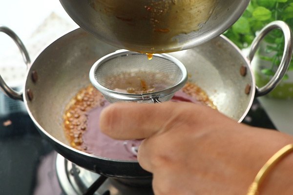 strain and add jaggery syrup