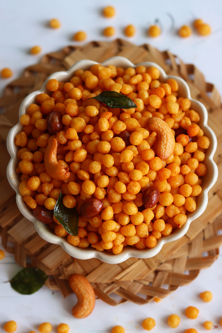 kara boondi in a white bowl