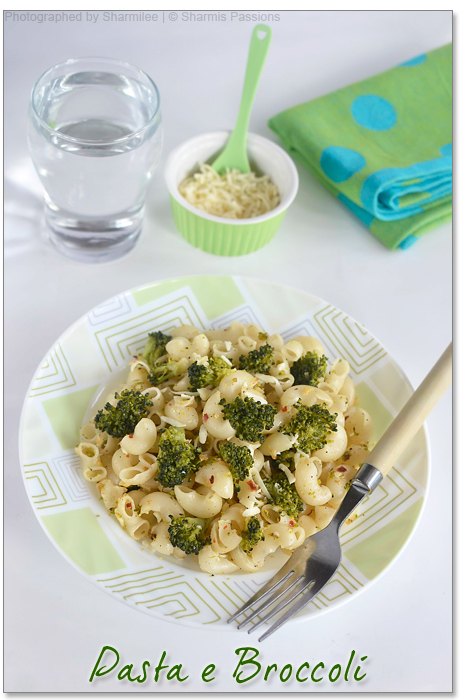 Pasta with Broccoli | Broccoli Pasta- Sharmis Passions