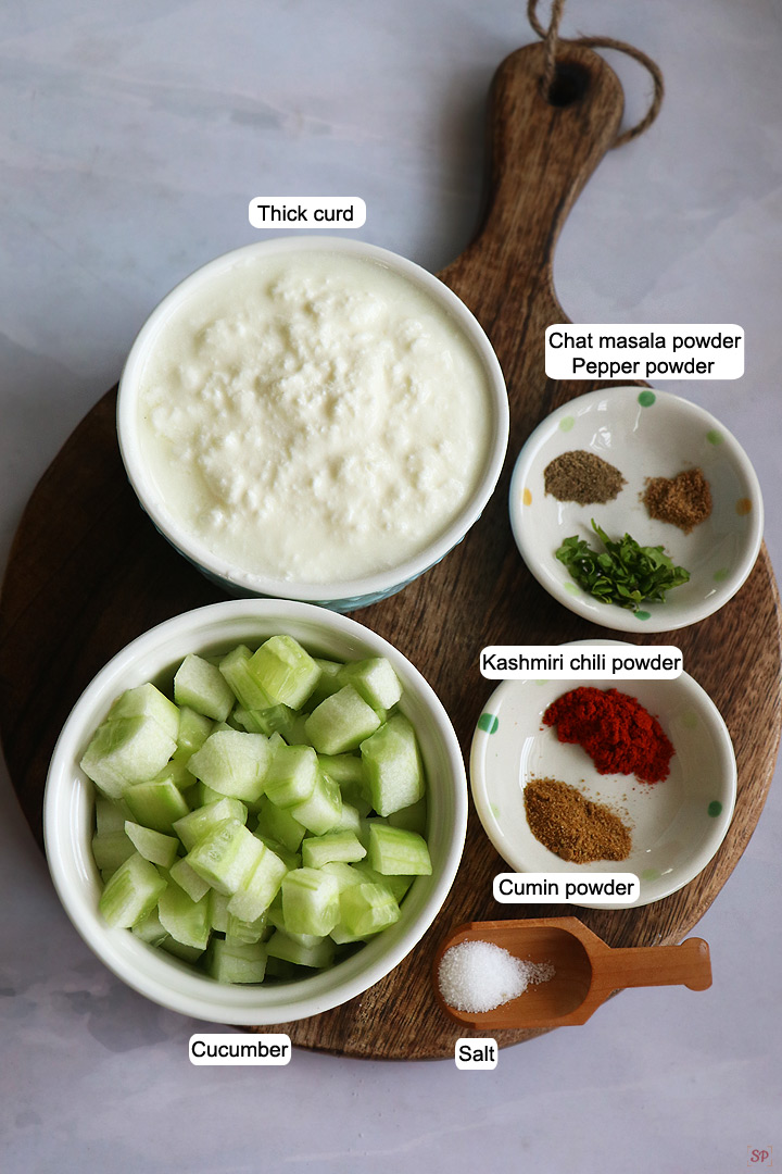 ingredients needed to make cucumber raita