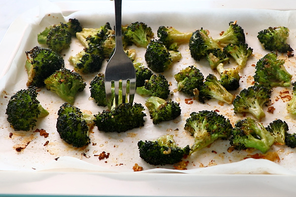 roasted broccoli is ready