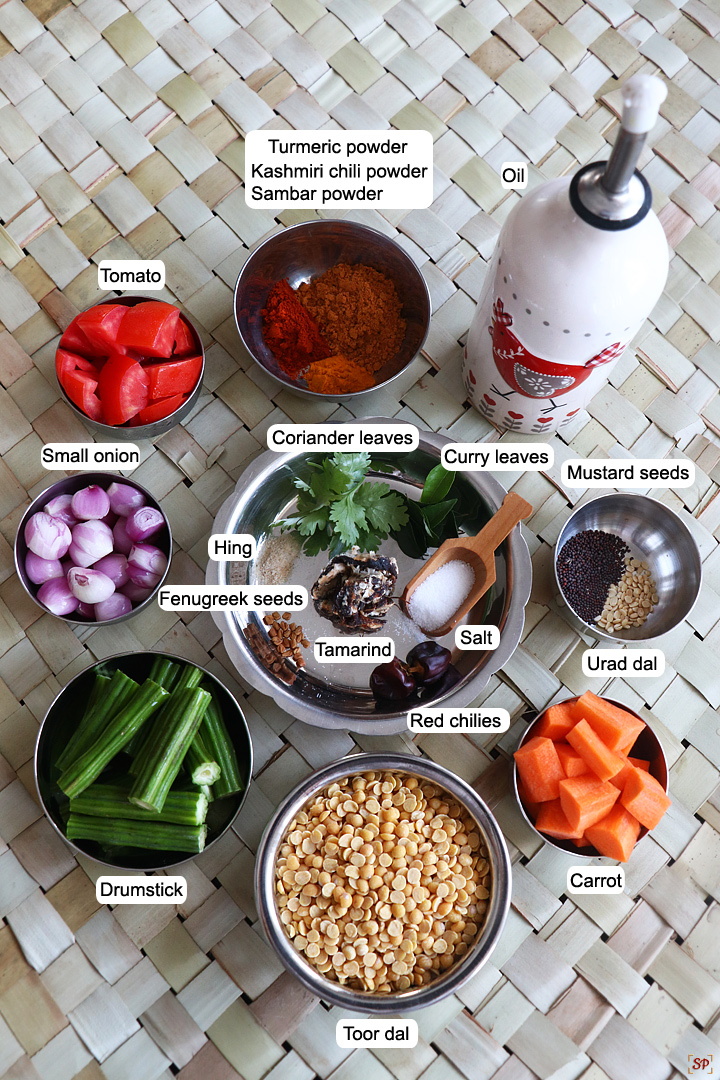 ingredients needed to make sambar