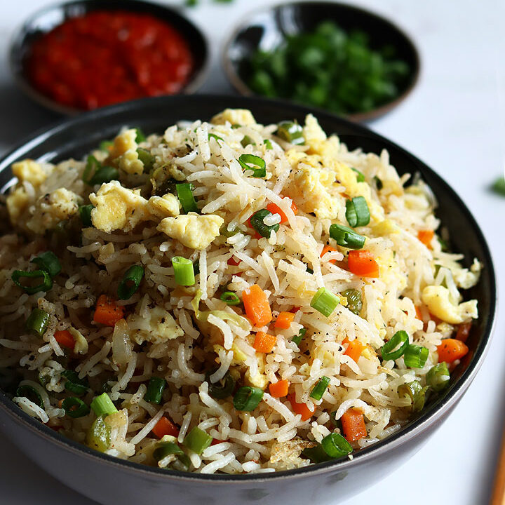 Egg Fried Rice Recipe - Sharmis Passions