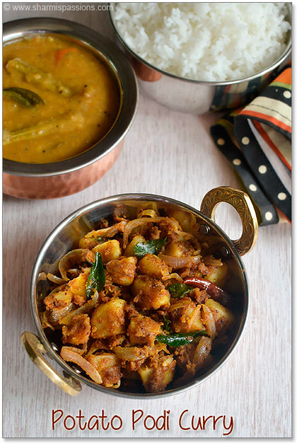 Potato Curry Recipe (Potato Fry) - Chettinad Style - Sharmis Passions