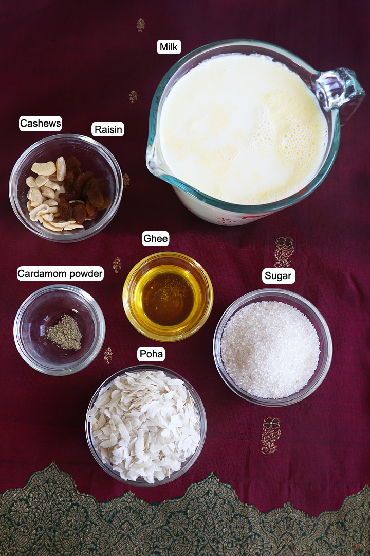 ingredients needed to make aval payasam