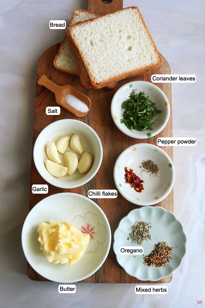 ingredients needed for garlic bread 