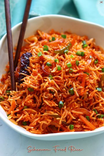 Schezwan Fried Rice Recipe - Sharmis Passions