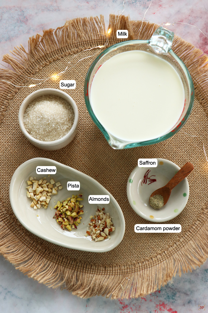 ingredients needed to make basundi