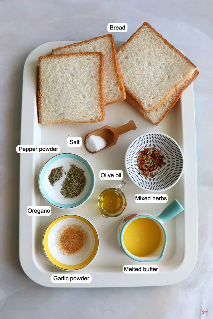 ingredients needed to make homemade croutons