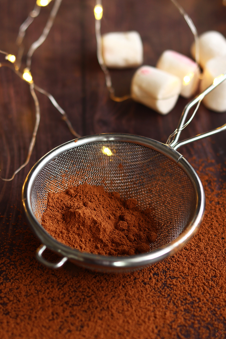 cocoa powder dusted