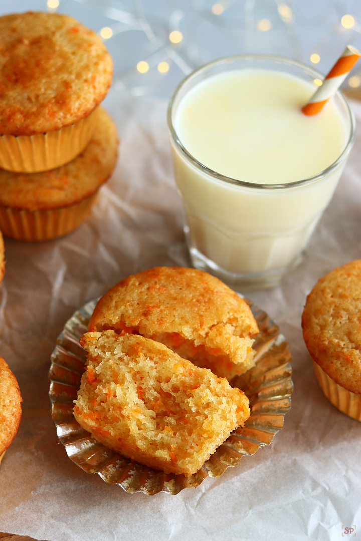 carrot muffins showing texture inside
