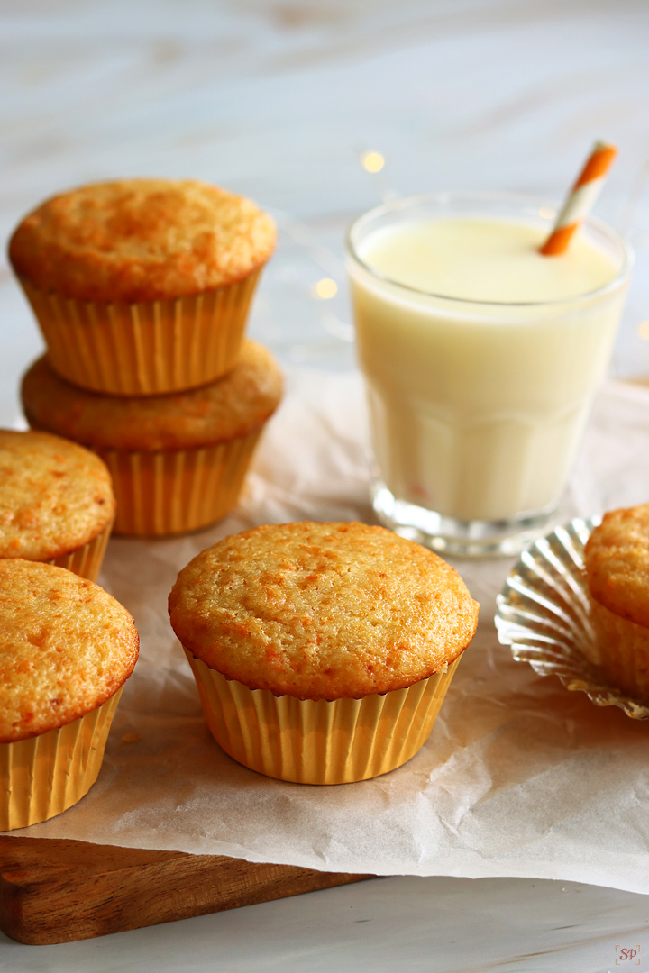 carrot muffins with milk on the side
