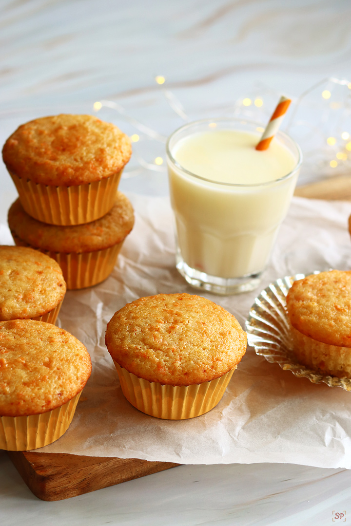 carrot muffins with milk on the side