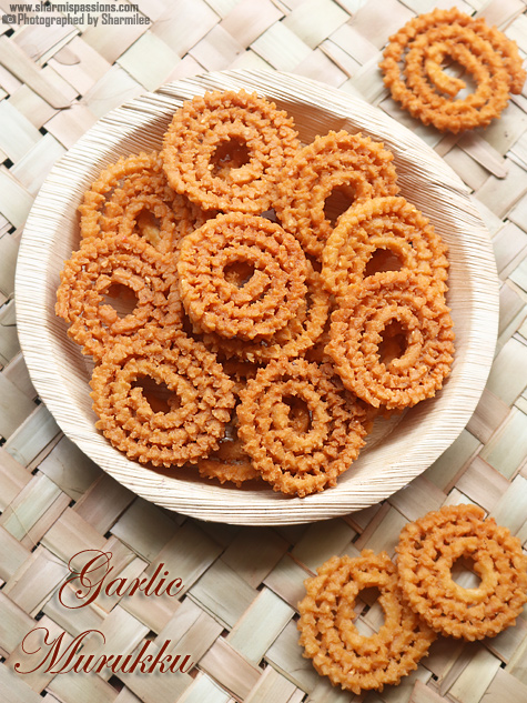 Garlic Murukku Recipe | Poondu Murukku Recipe - Sharmis Passions