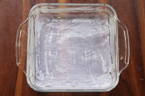 grease tray with butter