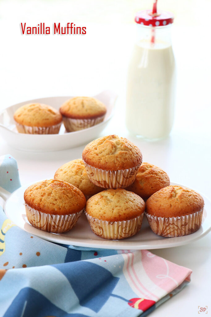 Vanilla Muffins Recipe - Bakery Style - Sharmis Passions