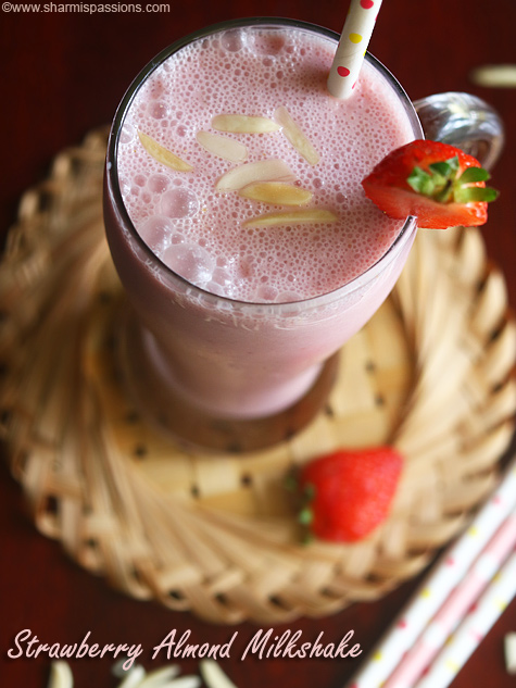 strawberry almond milkshake recipe