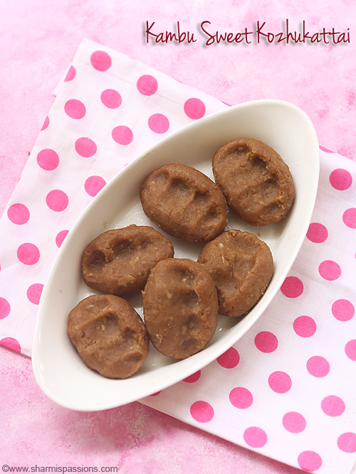 kambu flour sweet kozhukattai recipe