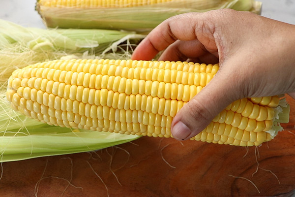 sweet corn with husk removed