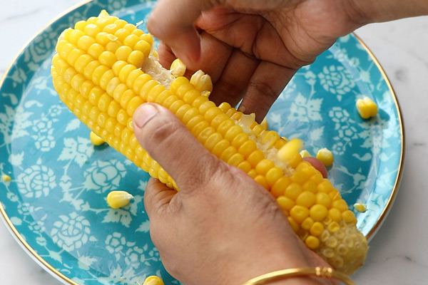 remove the corn kernels