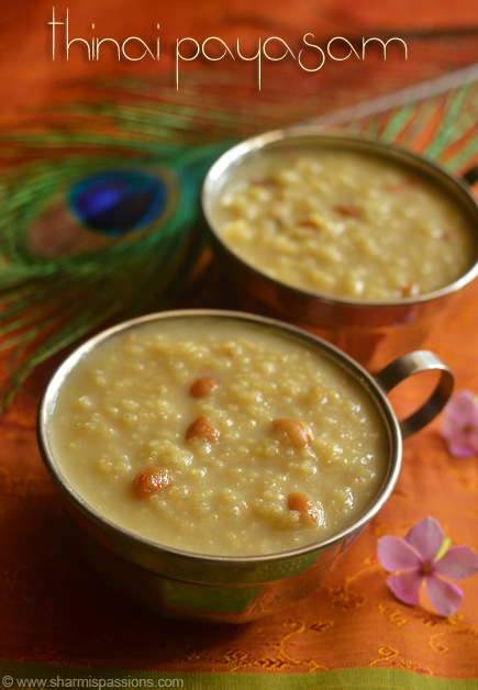 Thinai Payasam | Millet Payasam- Sharmis Passions