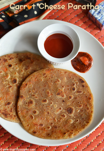 Carrot Cheese Paratha Recipe