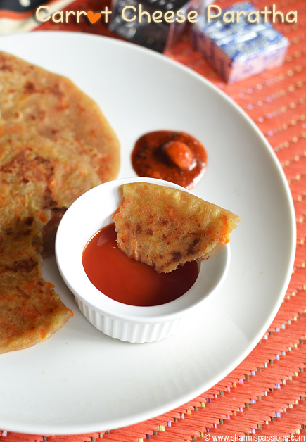 Carrot Cheese Paratha Recipe