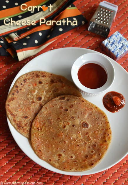 Carrot Cheese Paratha Recipe