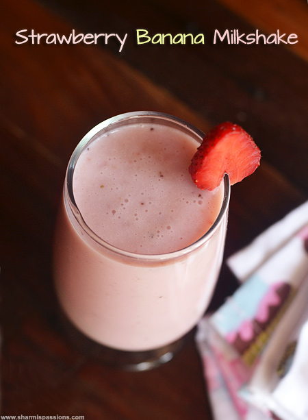 Strawberry Banana Milkshake Recipe Sharmis Passions