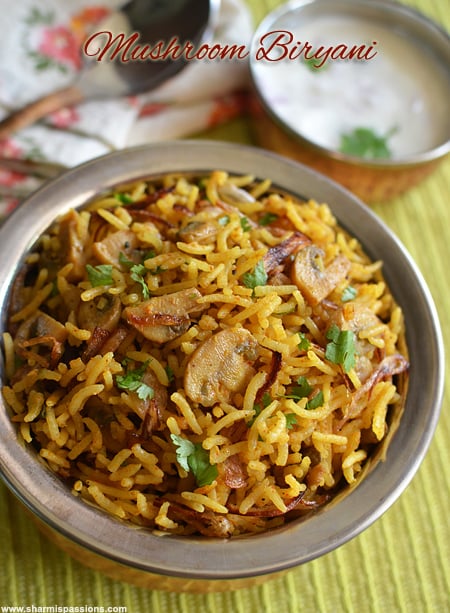 Chettinad Mushroom Biryani Recipe