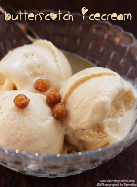 Eggless butterscotch ice cream recipe