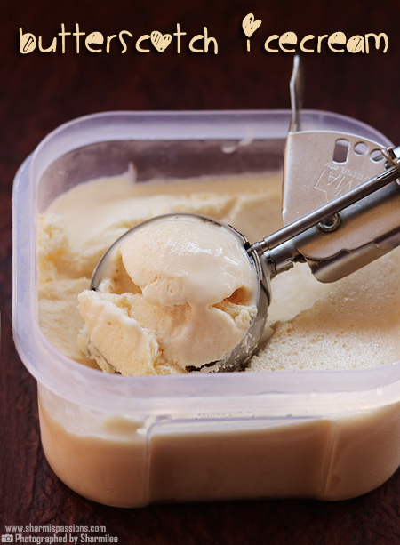 Eggless butterscotch ice cream recipe