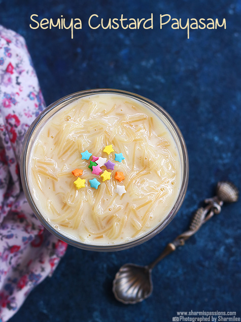 Vermicelli custard payasam recipe-Semiya custard kheer recipe