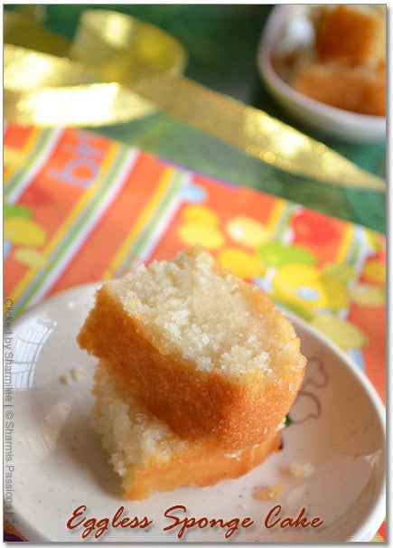 Eggless Vanilla Sponge Cake Recipe