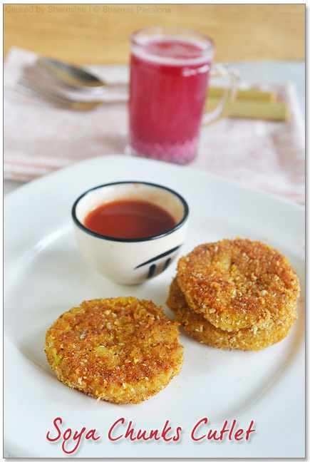 Soya Chunks Cutlet Recipe - Sharmis Passions