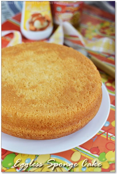 Eggless Vanilla Sponge Cake Recipe  Sharmis Passions - 9