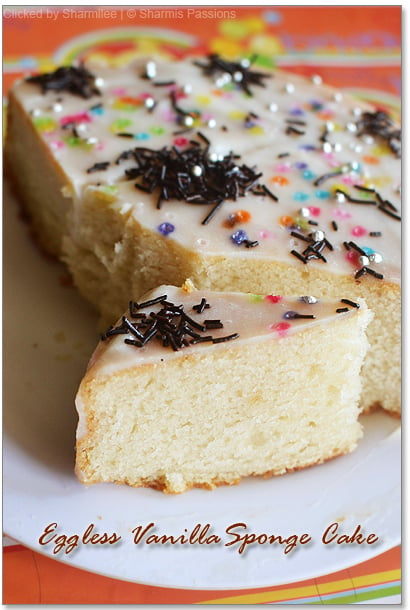 eggless vanilla sponge cake 