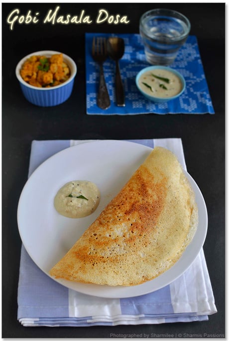 Gobi Masala Dosa Recipe - Sharmis Passions