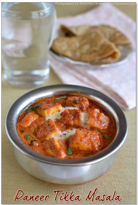 paneer tikka masala in a serving bowl