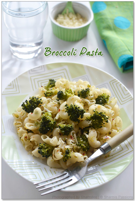 Pasta with Broccoli | Broccoli Pasta- Sharmis Passions