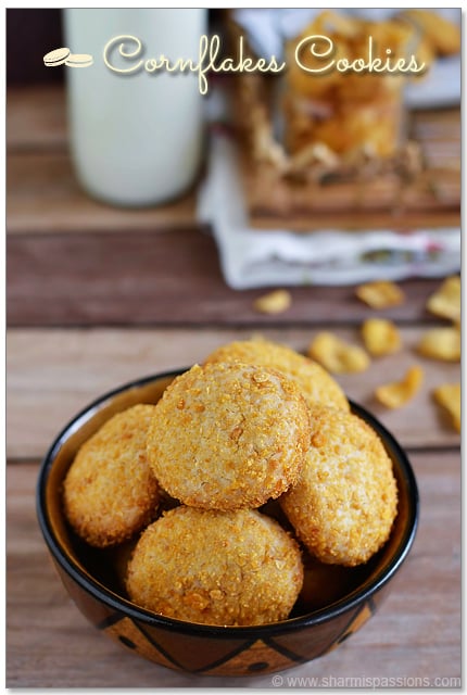 Eggless Cornflakes Cookies Recipe