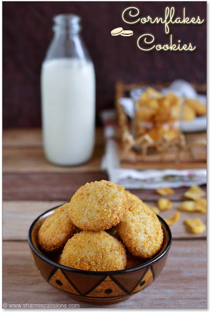 Eggless Cornflakes Cookies Recipe