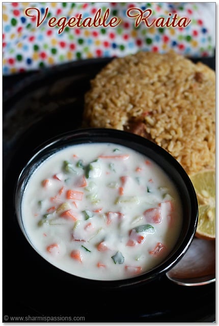 Veg Raita Recipe | Vegetable Raita Recipe - Sharmis Passions